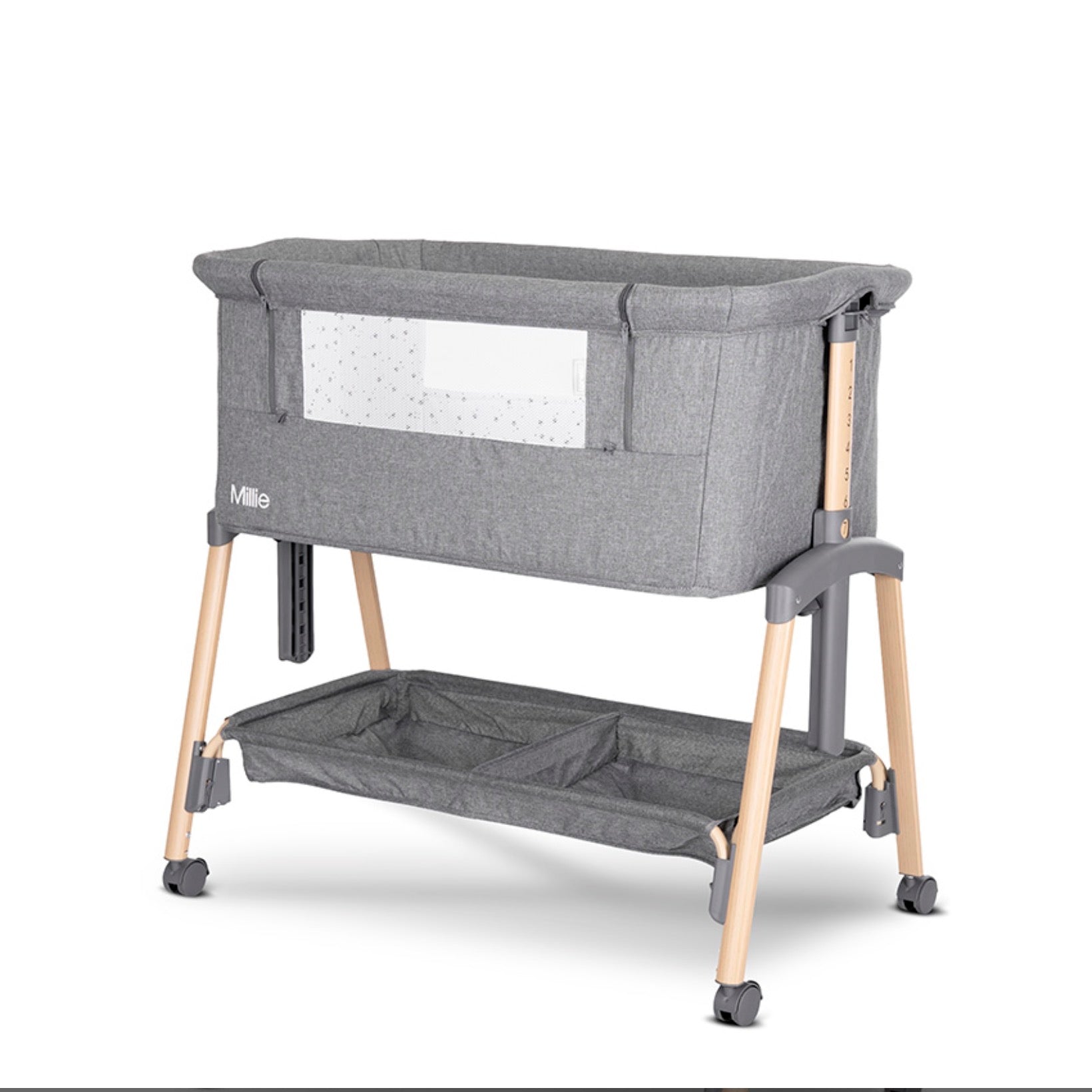 Lorelli Bedside Crib Millie – Grey