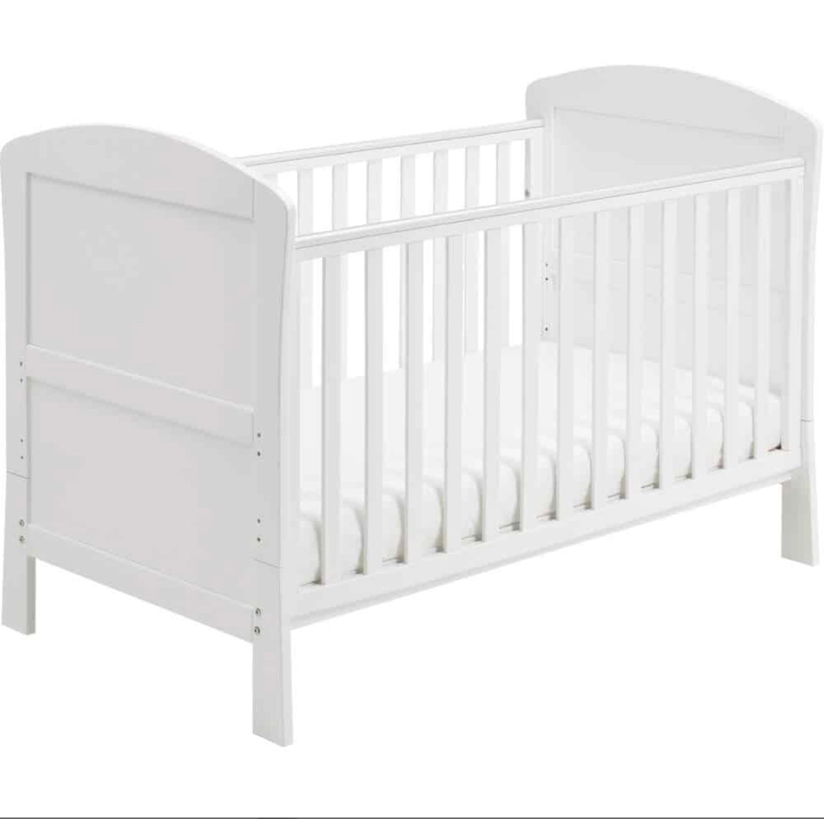 Babymore Aston Dropside Sleigh Cot Bed – White