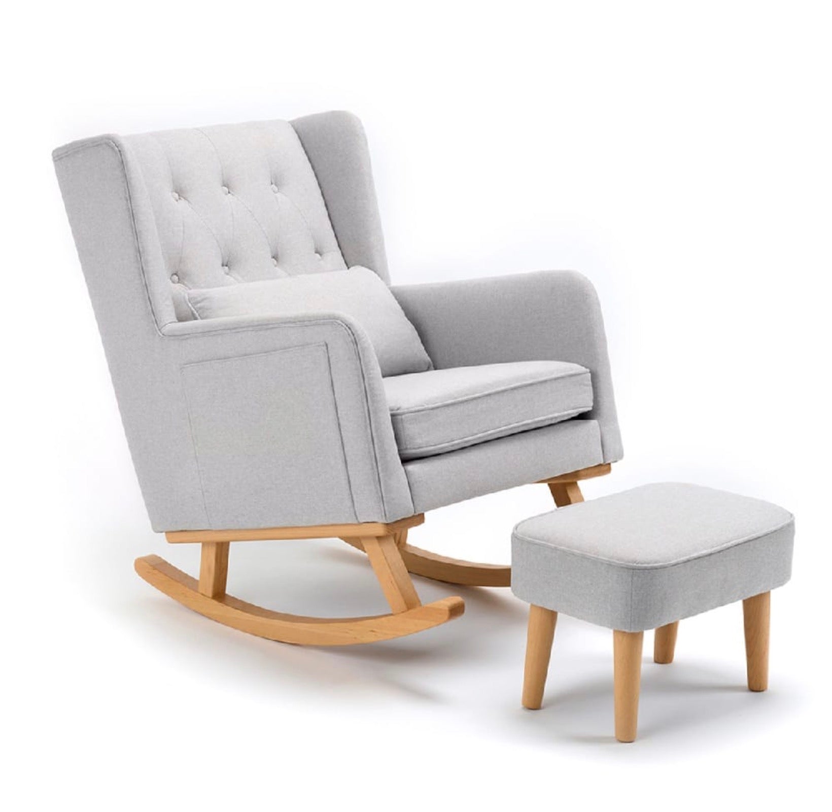 Babymore Lux Nursing Chair with Footstool – Grey