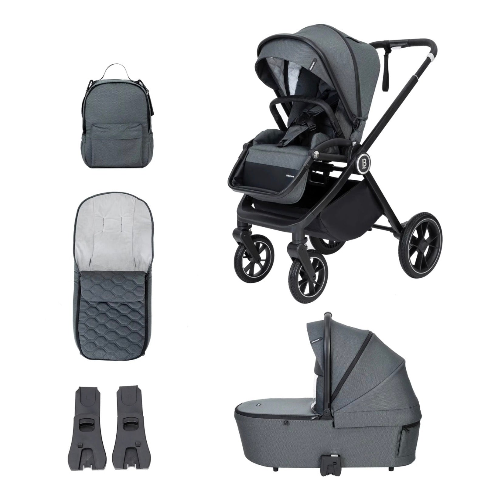 Babymore Kai Pram Pushchair – Forest Grey
