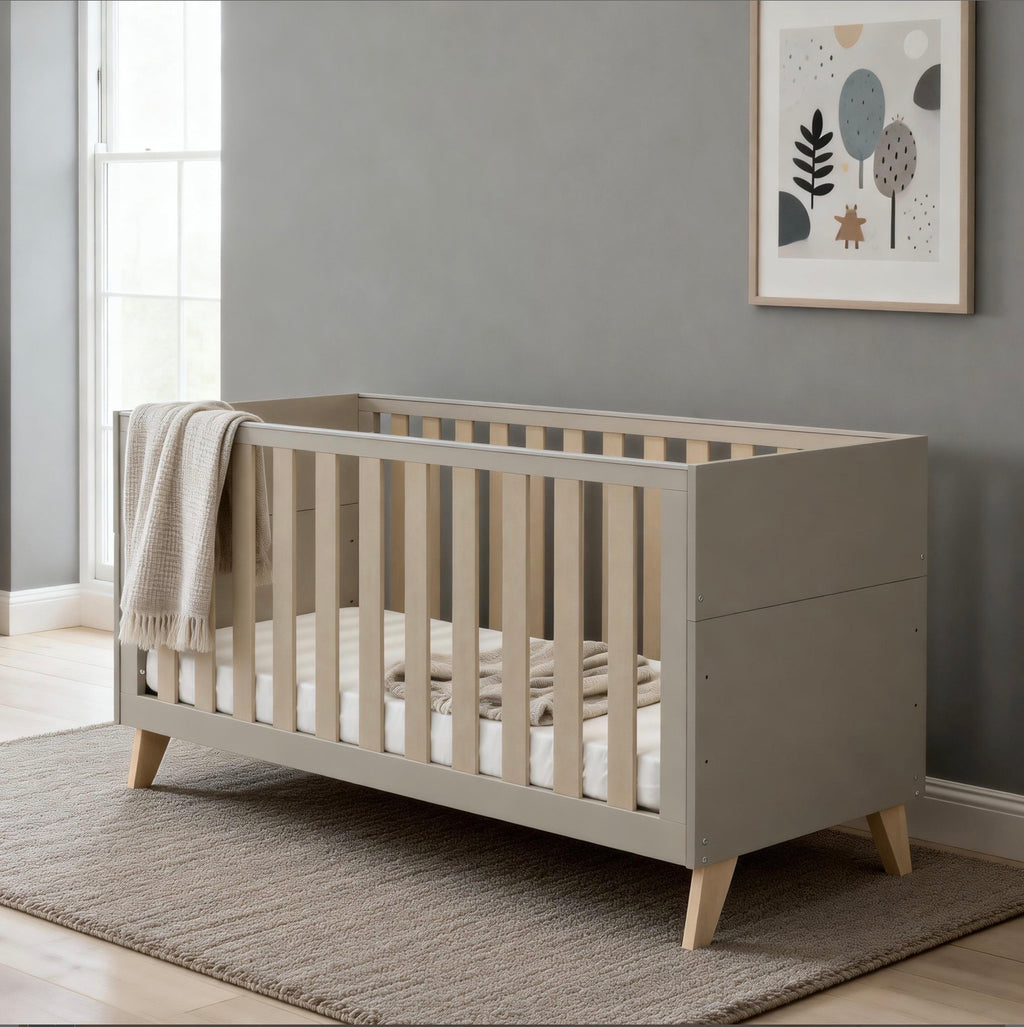 Babymore Dante 4 Piece Nursery Room Set/Cot Top Changer – Cashmere
