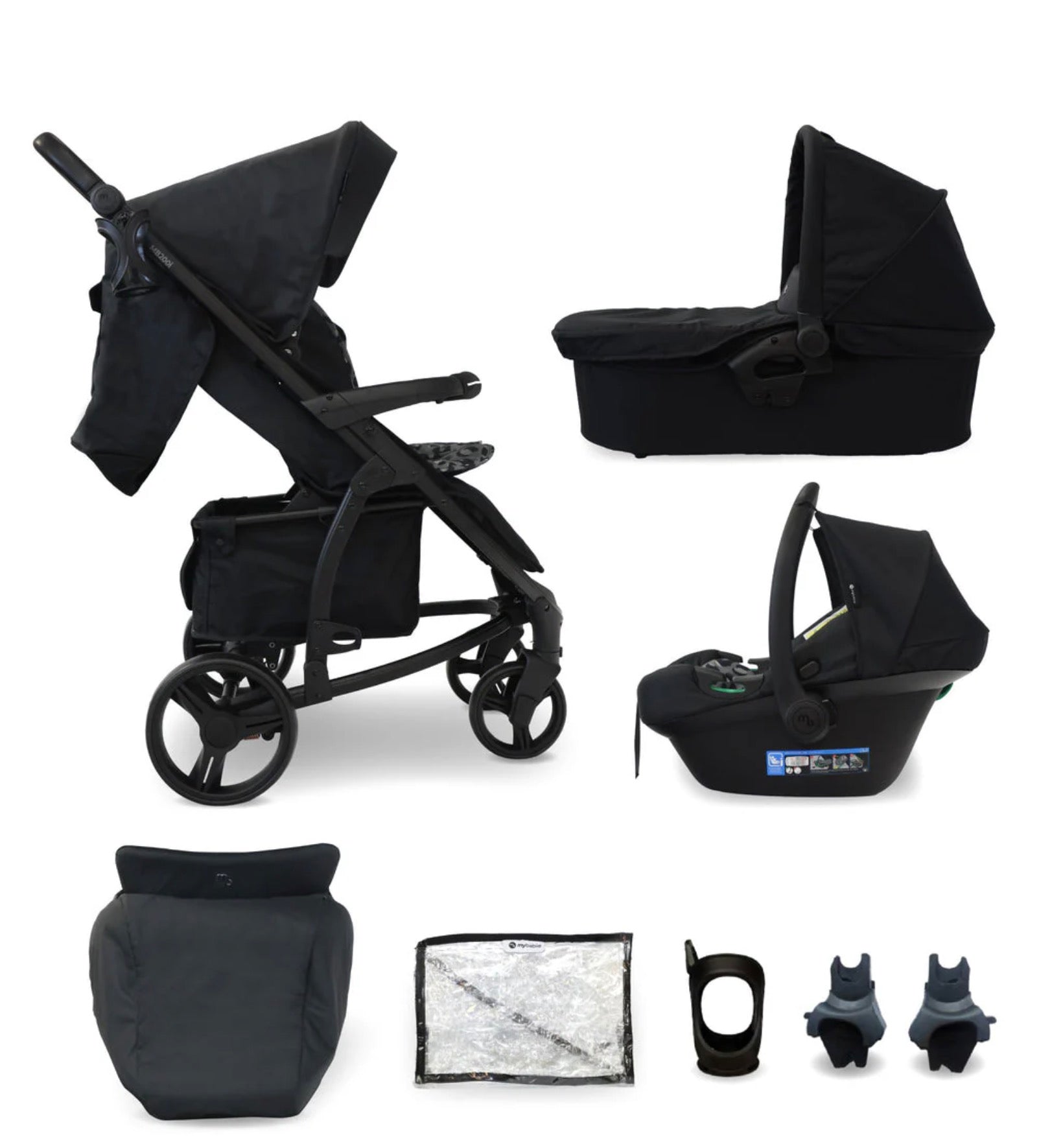 My Babiie MB200i 3-in-1 Travel System with i-Size Car Seat - Black Leopard