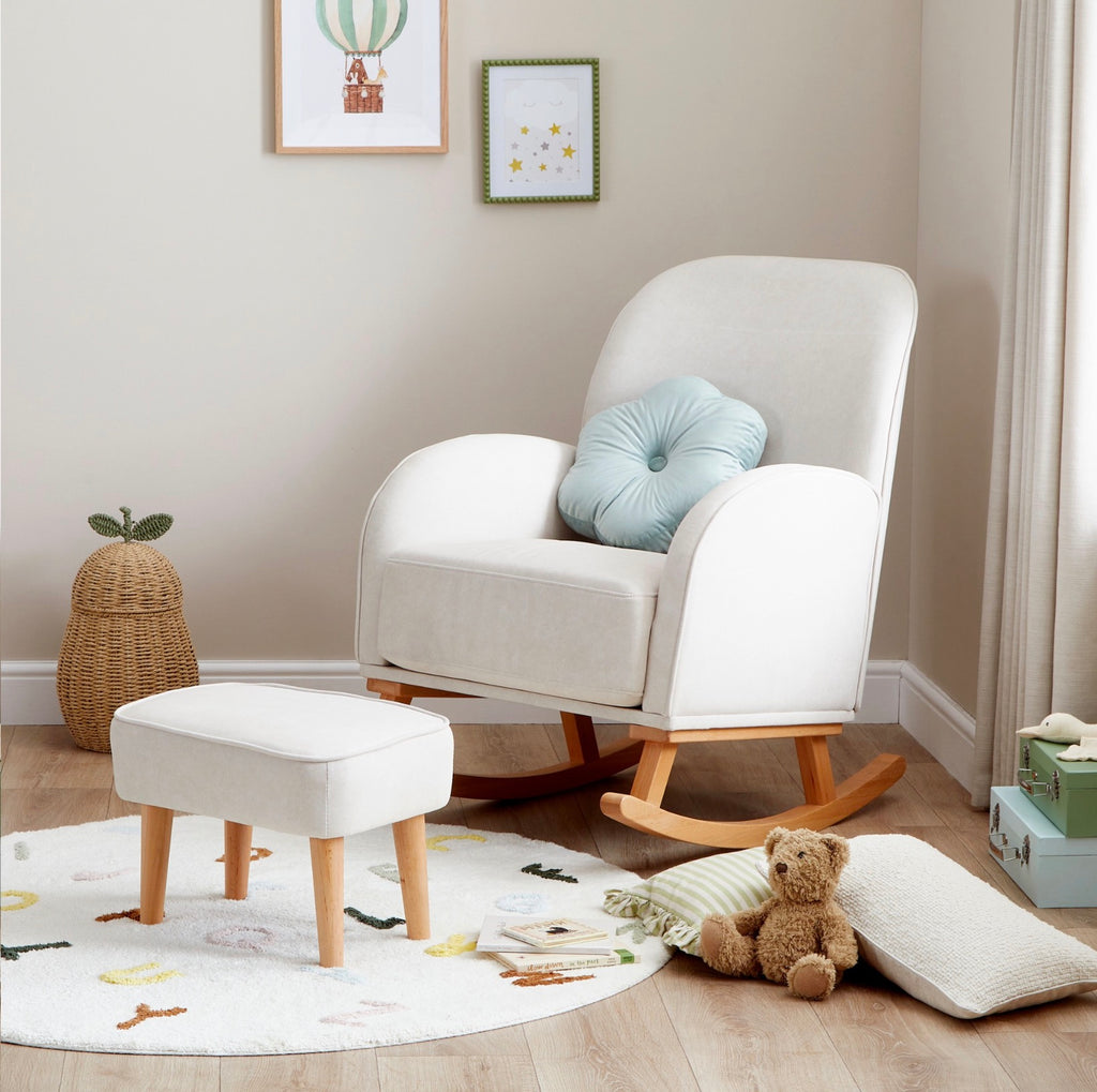 Babymore Freya Nursing Chair with Stool – Cream