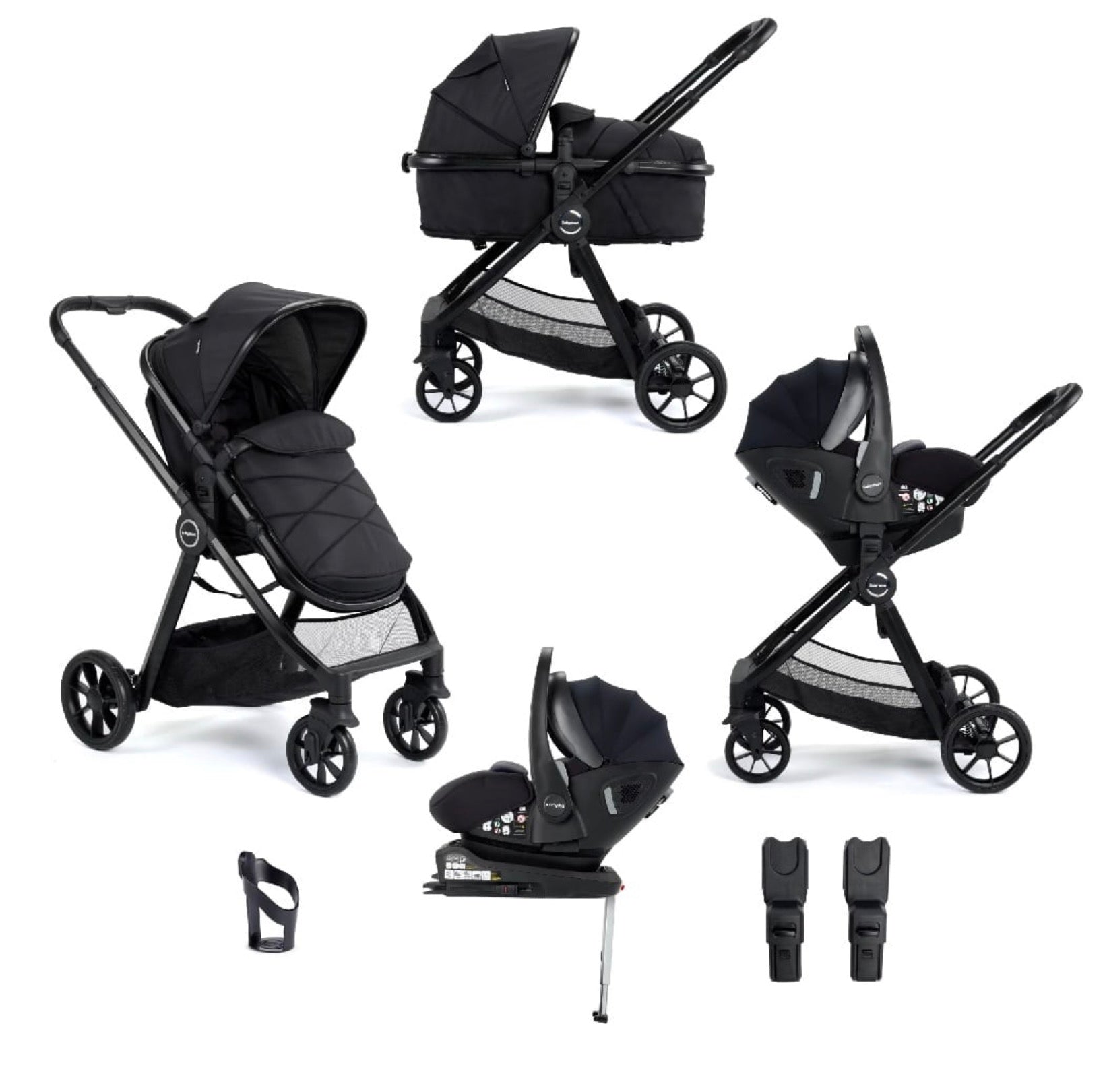 Mimi Travel System Pecan i-Size Car Seat with ISOFIX Base – Black