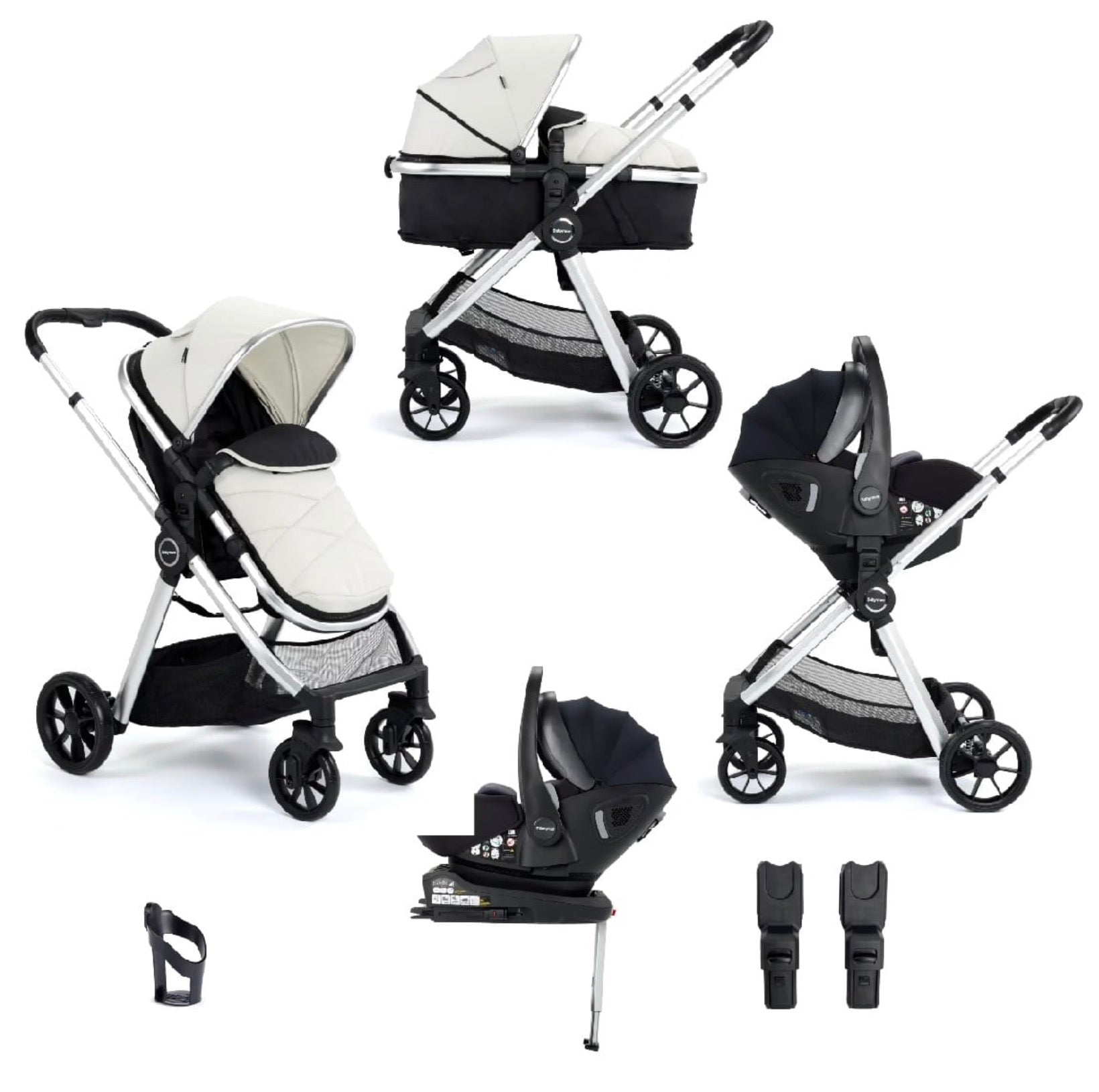 Mimi Travel System Pecan i-Size Car Seat with ISOFIX Base – Silver
