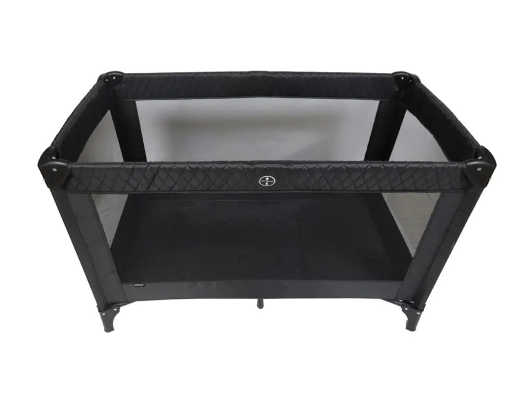 My Babiie Quilted Travel Cot - Black (MBTC1QG)