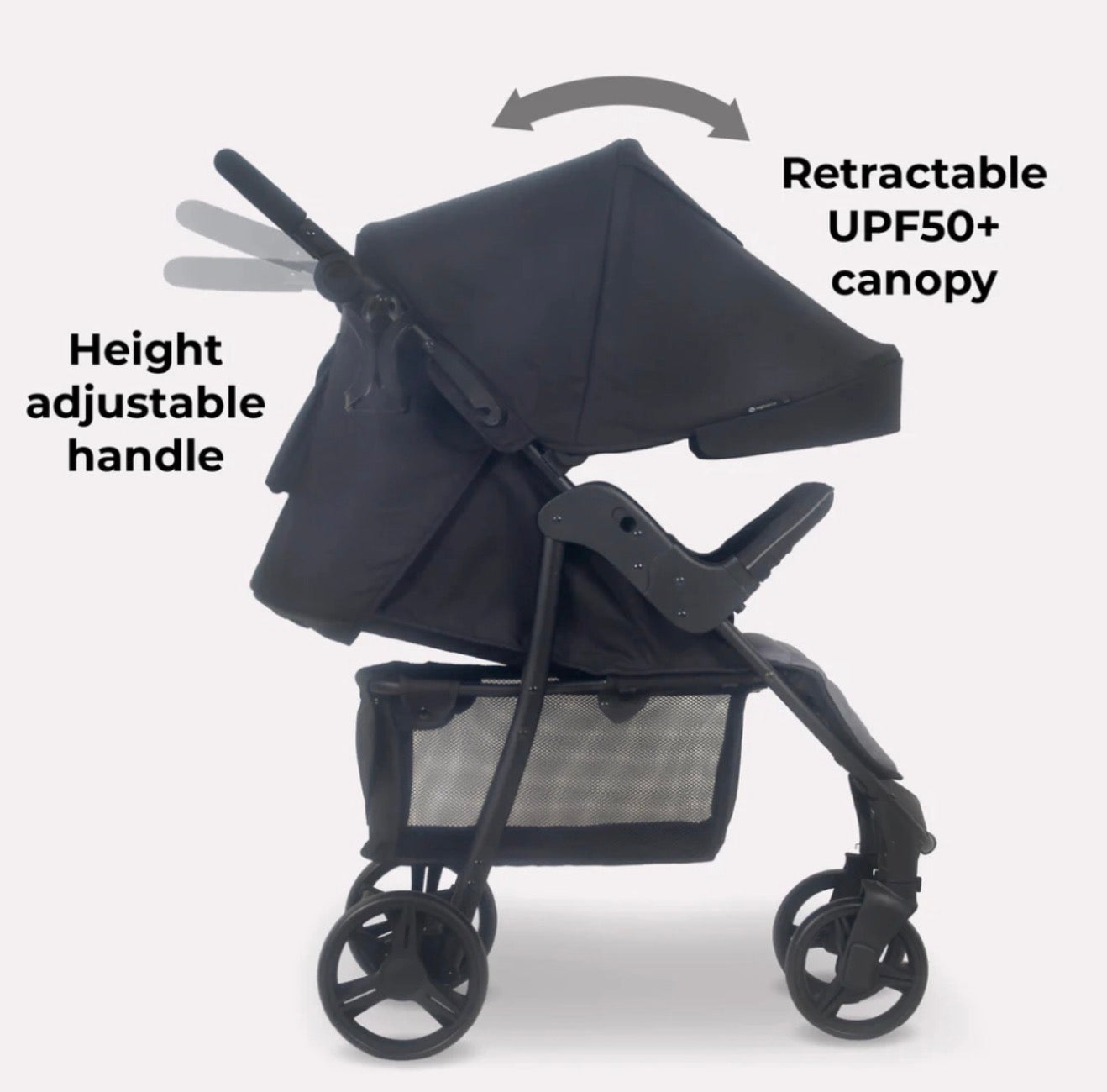 My Babiie MB30 PLUS Pushchair - Black/Grey (MB30BG)