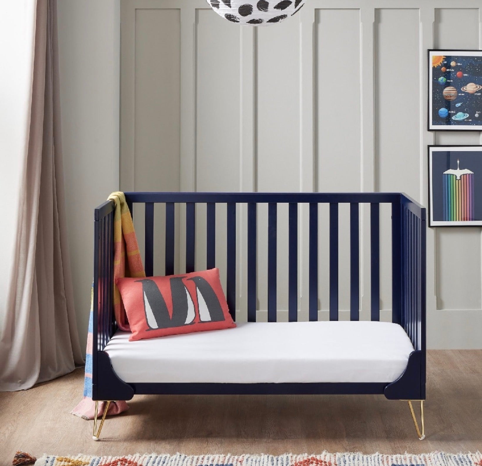Babymore Kimi Cot Bed Midnight Blue