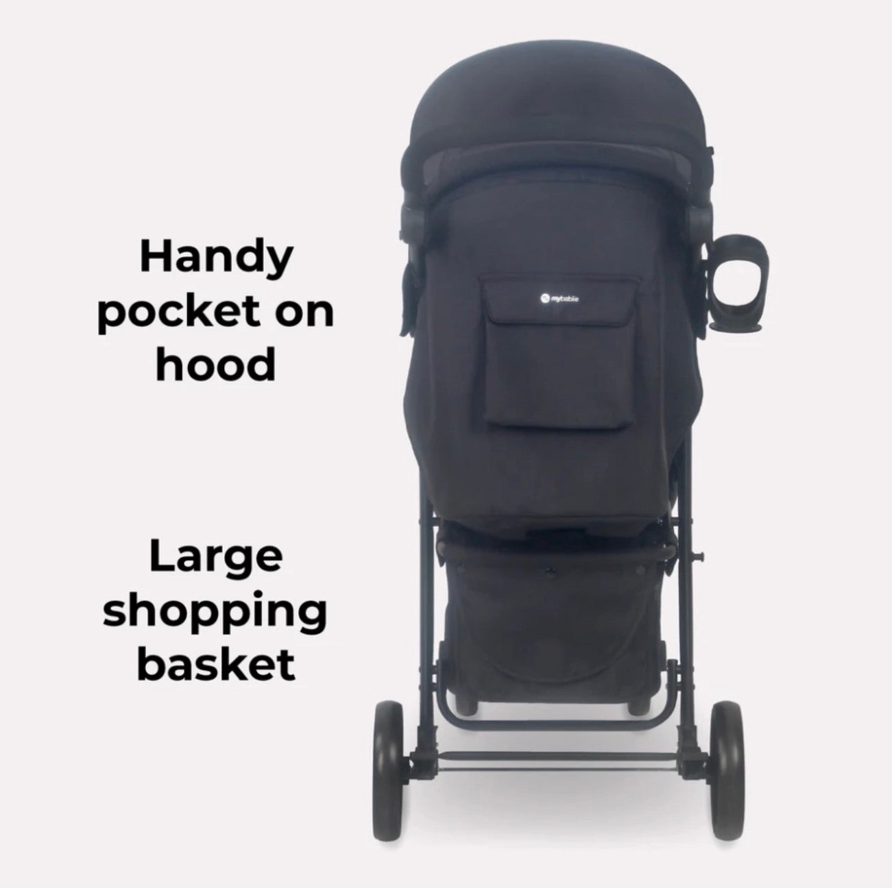My Babiie MB30 PLUS Pushchair - Black/Grey (MB30BG)