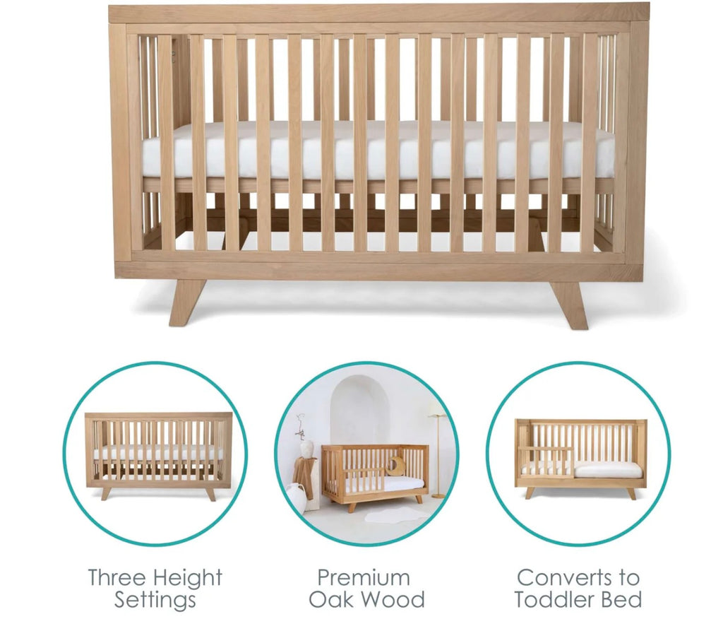 Clair De Lune Solid Oak Cot Bed