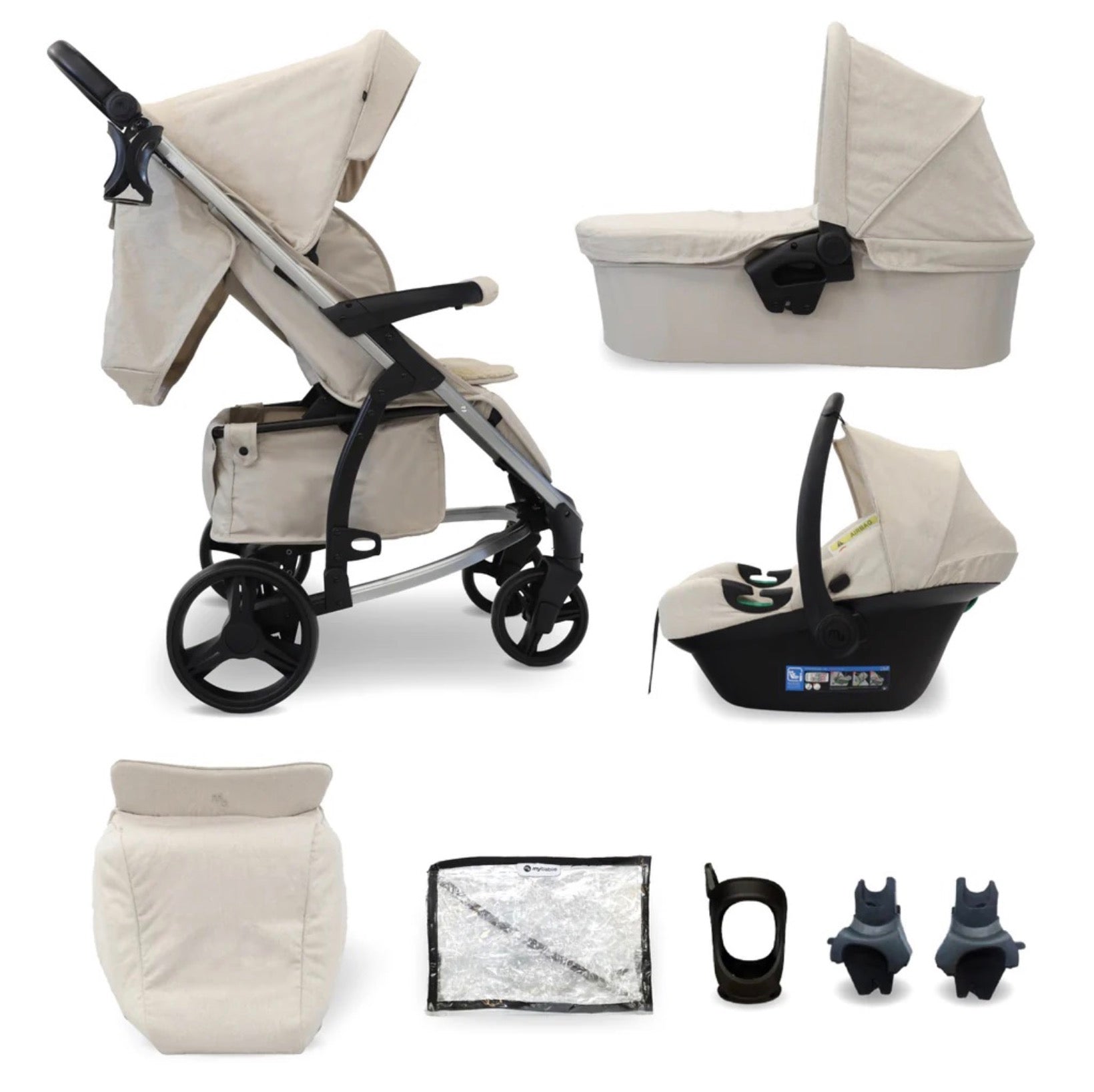 My Babiie MB200i Travel System with i-Size Car Seat – Oatmeal