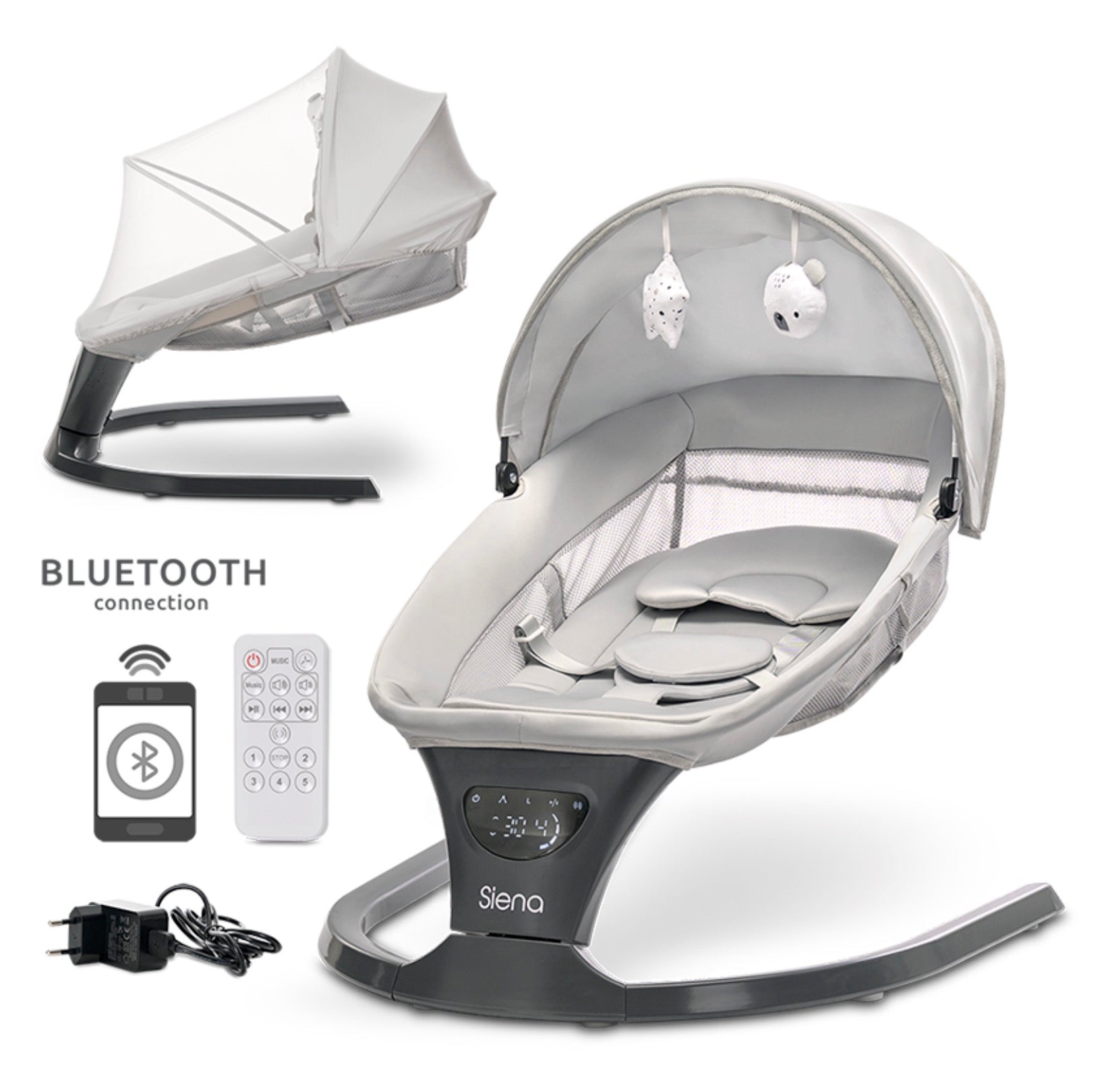 Lorelli Electric Baby Rocker Siena – Light Grey