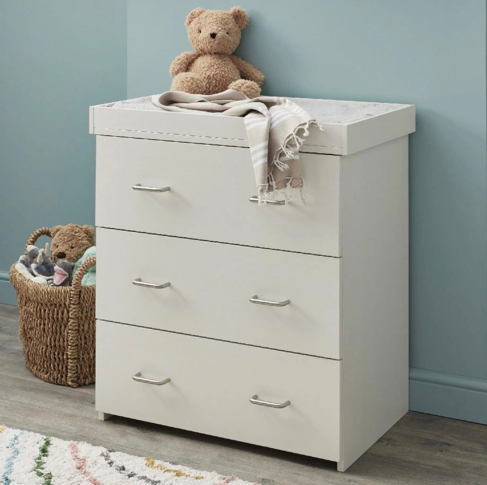 Babymore Caro 3 Piece Nursery Set – White Wash