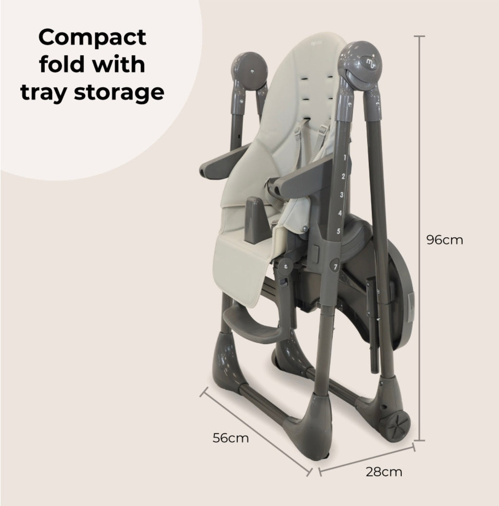 My Babiie Luxe Highchair - Grey (MBHC9GY)