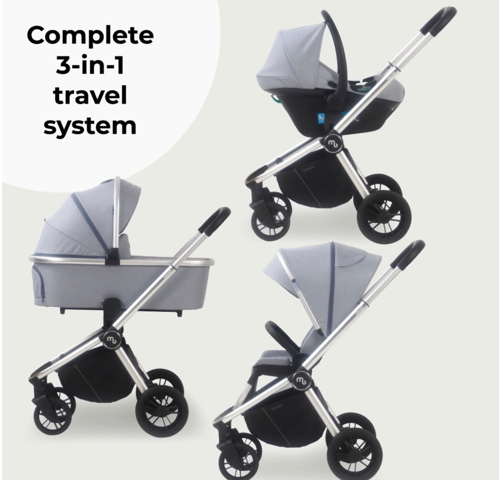 My Babiie MB450i 3 in 1 Travel System - Steel Blue (MB450iBS)